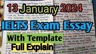 18 January 2024 ieltsexam writing task2 To what extent do you agree or disagree with essay template [upl. by Oleusnoc44]