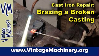 Cast Iron Brazing Repair Brazing a Broken Drill Press Table Bracket [upl. by Yenolem]