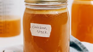 Easy Instant Pot Chicken Stock  Minimalist Baker Recipes [upl. by Lacefield]