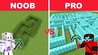 NOOB vs PRO Giant MAZE BUILD Challenge  Minecraft [upl. by Reifinnej]