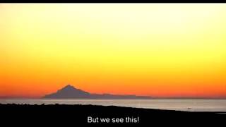 Athos mountain from Samothraki  105 Km No curvature [upl. by Ardelia]