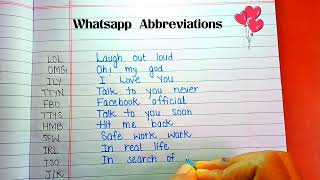 Short text abbreviations  Whatsapp chatting words  short forms  acronyms [upl. by Kemp]