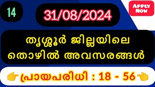 Thrissur Job Vacancies Today  Job Vacancy Thrissur  Kerala Job Vacancy 2024  തൃശൂർ Job Vacancies [upl. by Yzmar380]