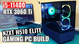 NZXT H510 Elite Gaming PC Build 2022  i511400  RTX 3060 Ti  Gigabyte B560M AORUS Pro [upl. by Merchant]