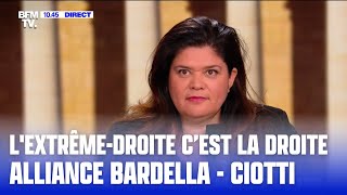 Raquel Garrido  « lextrêmedroite cest la droite »  BFM TV [upl. by Eendys]