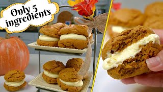 RIDICULOUSLY EASY PUMPKIN WHOOPIE PIES ONLY 5 INGREDIENTSFavorite Fall Recipes [upl. by Munafo]