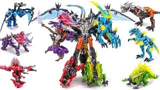 Transformers 4 AOE Dinobot Combiner Grimlock Oversized Scorn Slag Snarl Strafe Dinosaur Robots Toys [upl. by Kristie24]