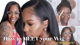 MELT your Wig the FIRST Time How to Cut Blend Lay Lace for MELTED Wig Install XRSBeauty Hair [upl. by Anselmo]