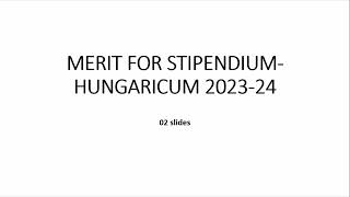 Expected Merit for HEC Stipendium Hungaricum Scholarship 202324 [upl. by Calore169]