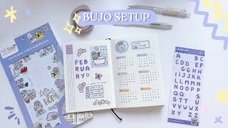 February 2024 Bullet Journal Setup 🌱 Plan With Me  simple layout for Midori A6 beginner friendly [upl. by Schertz]