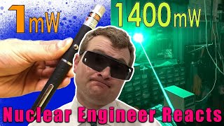 Nuclear Engineer Reacts to Styropyro quotCrazy eBay Green Laser Pointer Mod 1mW to 1400 mWquot [upl. by Inaflahk629]