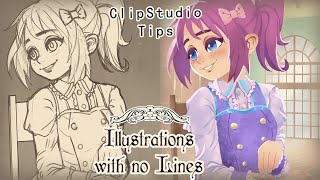 Clip Studio Tips  Lineless Art Tutorial [upl. by Lambard]