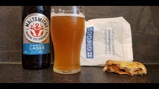 NEW Greggs Beef Chilli Bake With Maltsmiths Pilsner Style Lager  Food amp Beer Review [upl. by Barbey347]