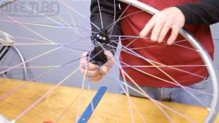 Lacing NonDrive Side 32 Spoke Rear Wheel  How to Build a Bicycle Wheel [upl. by Gertrud]