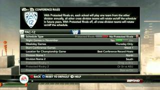 HD Capture of the New Custom Conferences in NCAA Football 12 [upl. by Nwahsauq]