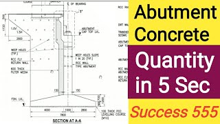 Abutment Concrete Quantity  Automated Excel file  Success 555 Civil Engineer 167 [upl. by Ecirrehs]