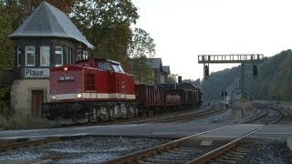 112 708 mit Fotogüterzug auf der Ohratalbahn Gotha  Gräfenroda [upl. by Ohaus299]