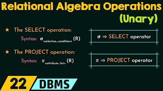 Relational Algebra Operations  Unary [upl. by Aihsekal]