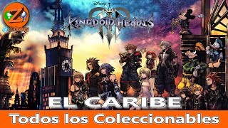 Kingdom Hearts 3 El Caribe  Todos los Coleccionables Cofres Portafortunas Juegos [upl. by Ainnet]