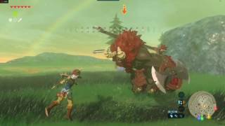 Fighting the RedManed Lynel in Zelda Breath of the Wild [upl. by Ahsemo156]