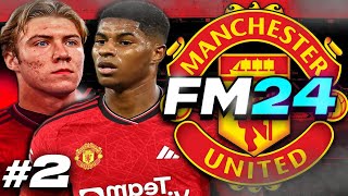 SIGNED A WONDERKID CB FM24 Manchester United Rebuild Ep2  Football Manager 2024 Career Mode [upl. by Haughay737]