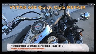 Yamaha Star 650 Quick Carburetor Repair  Clean 1 of 3 [upl. by Asile]