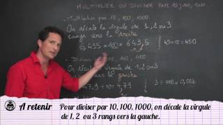 Multiplier ou diviser par 10 100 1 000  Nombres décimaux  Maths 6e  Les Bons Profs [upl. by Pier491]