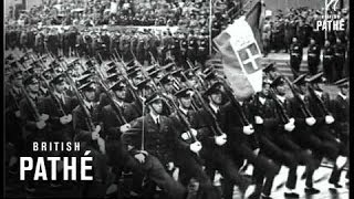 Mussolini  At Art Exhibition Reviewing Troops At Wedding With His Horse At Parade 19301939 [upl. by Youlton548]