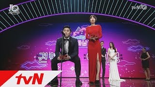 tvNfestivalampawards tvN10어워즈 tvN의 노예 권혁수이세영 수상소감 빨리말하기 161009 EP2 [upl. by Drolyag]