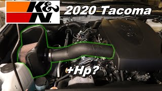 KampN cold air intake Review amp Install  2020 Toyota Tacoma [upl. by Annairda]