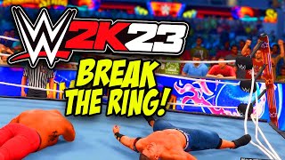 HOW TO BREAK THE RING IN WWE 2K23 TUTORIAL [upl. by Rudolf]