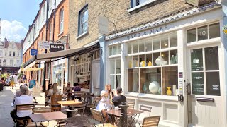 London Walk Hampstead High Street and Little Alleys Side Streets  4K HDR [upl. by Zetneuq]