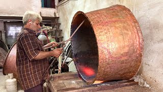 Coppersmithing The process of making a 133pound copper pot 😍🇮🇷part 1 [upl. by Angelis]