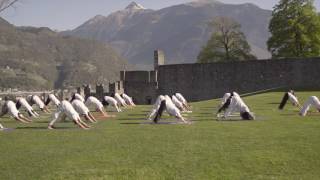 SALUTO AL SOLE Yoga Scuola Hamsa Maurizio Morelli  Arianna Tomasello  Castelgrande Bellinzona [upl. by Alidis258]