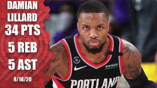 Damian Lillard scores 34 points vs Lakers GAME 1 HIGHLIGHTS  2020 NBA Playoffs [upl. by Na]