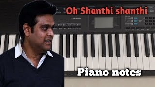 Oh Shanthi shanthi Vaaranam Aayiram Surya Harris Jayaraj Piano Notes [upl. by Persian999]