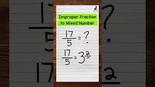 Improper Fractions to Mixed Numbers  Math with Mr J Shorts [upl. by Ahsirek318]