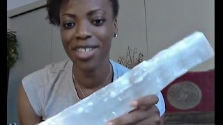 SELENITE Crystal Raise Your Frequency Cleanse Your Aura Remove Negativity Crystal [upl. by Marteena]