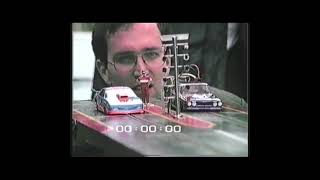 100kmh Slot Car Drag Race in scale 124  by AKADYNAMIXde [upl. by Zelde]