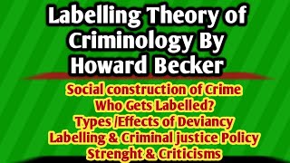 Labelling Theory by Howard Becker  Sociological Theory of Criminology  Outsiders  CSS Aspirants [upl. by Germano]