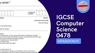 How to solve IGCSE Computer Science Paper2  047822FM19 past paperIGCSE latest [upl. by Kari872]