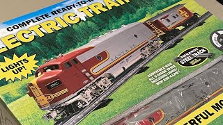 Unboxing Menards New RTR O Gauge Santa Fe Train Set [upl. by Allerym]