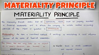 Materiality Principle EXPLAINED  By Saheb Academy [upl. by Eva975]