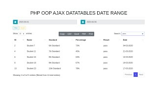 PHP Ajax Datatables Date Range Picker [upl. by Danuloff]