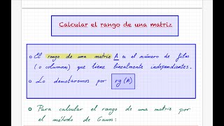 3  Cálculo del rango de una matriz usando el método de Gauss [upl. by Ybeloc862]