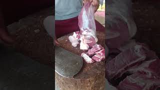 fresh and halal meat cutting expert butchers in shop [upl. by Esaj]