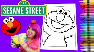 Coloring Elmo Sesame Street Coloring Book Page Crayola Crayons  KiMMi THE CLOWN [upl. by Attelra]