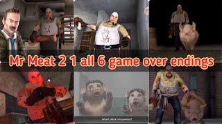 Mr Meat 2 1 all 6 game over endings 😱☠️🐖🍖 [upl. by Atteuqehs]