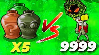 Redeyed Zombie 9999 Hit Points Vs 5 Vases in PvZ Hybrid Challenge [upl. by Neillij]