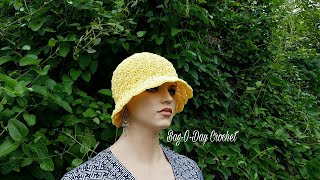 Easy Crochet Sun Hat  Yellow Shells  Bagoday Crochet Tutorial [upl. by Georgy]